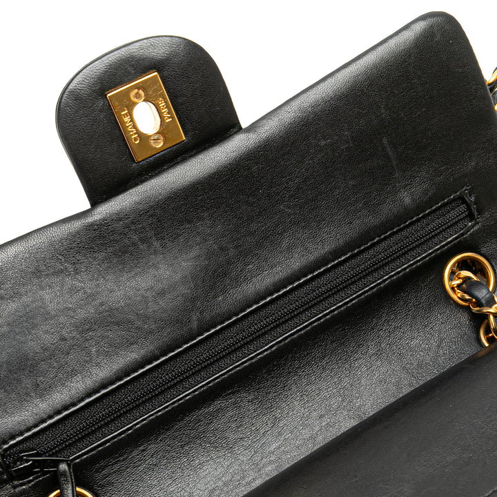 Small Classic Lambskin Double Flap Black - Gaby Paris