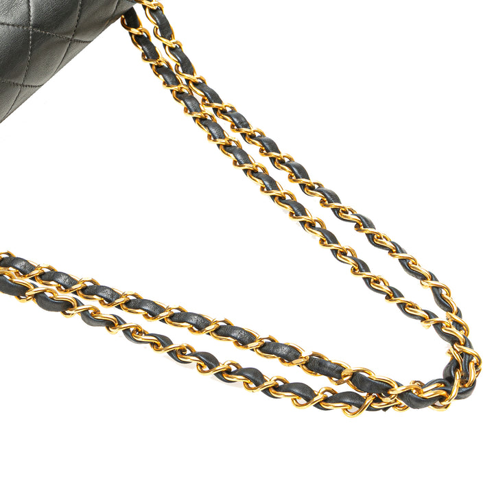 Small Classic Lambskin Double Flap Black - Gaby Paris