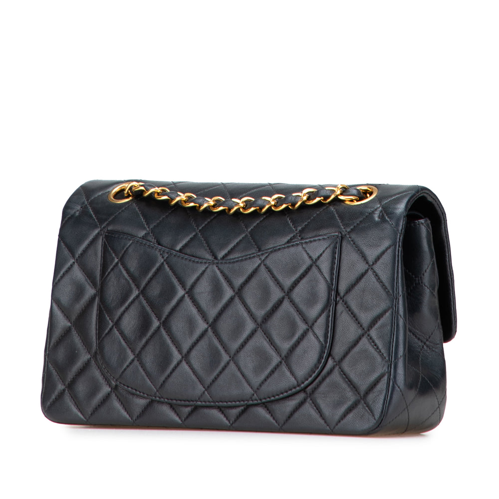 Small Classic Lambskin Double Flap Black - Gaby Paris
