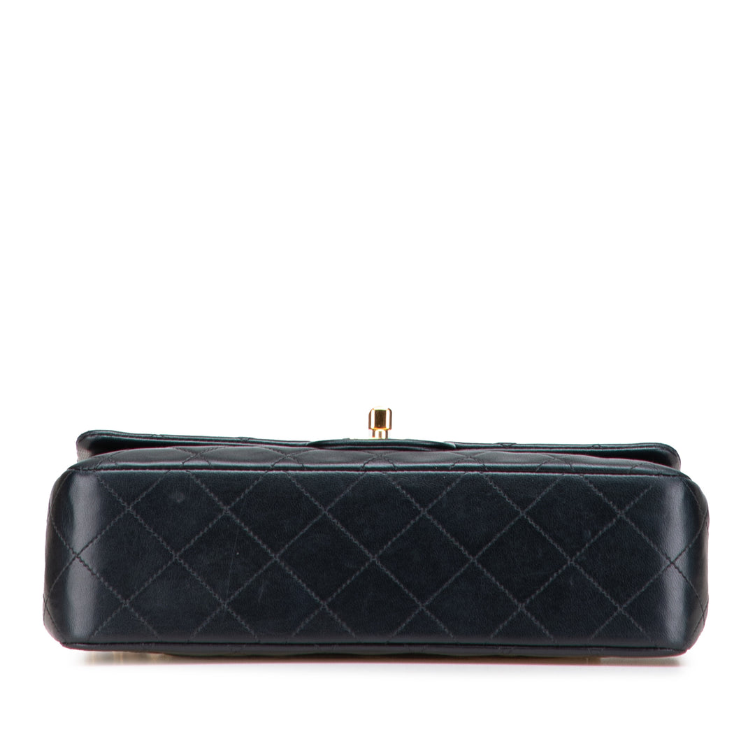 Small Classic Lambskin Double Flap Black - Gaby Paris