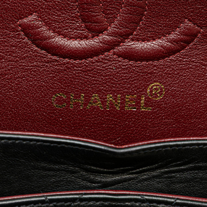 Small Classic Lambskin Double Flap Black - Gaby Paris