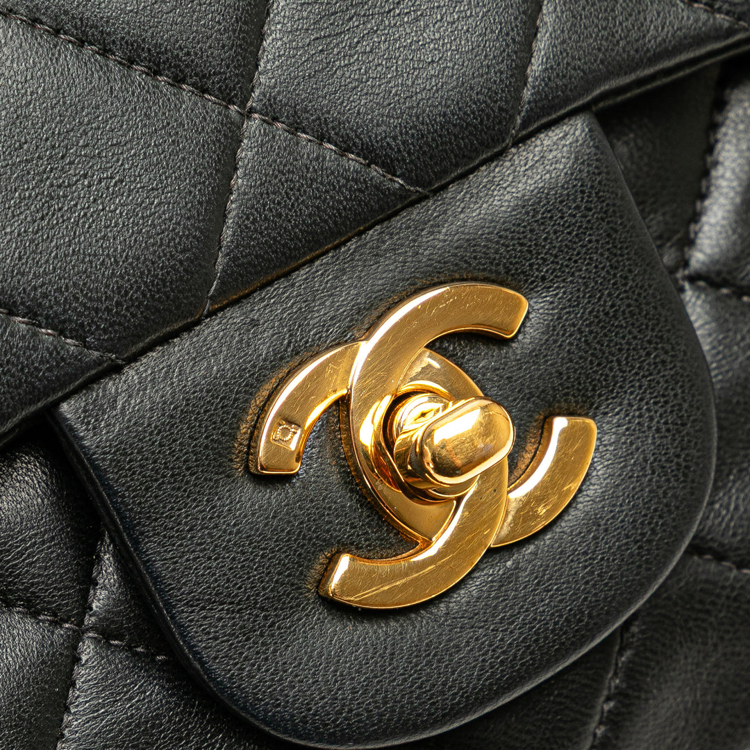 Small Classic Lambskin Double Flap Black - Gaby Paris