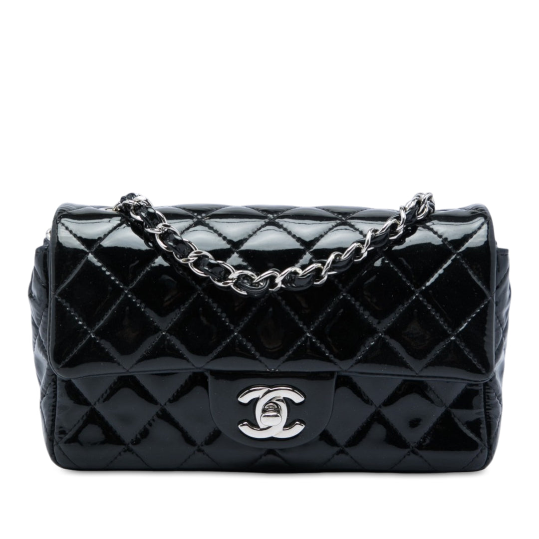 Chanel Classic Rectangulaire Rabat simple Mini Noir