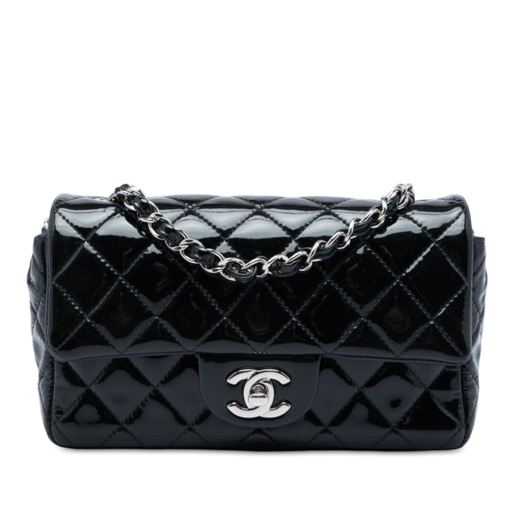 Chanel Classic Rectangulaire Rabat simple Mini Noir