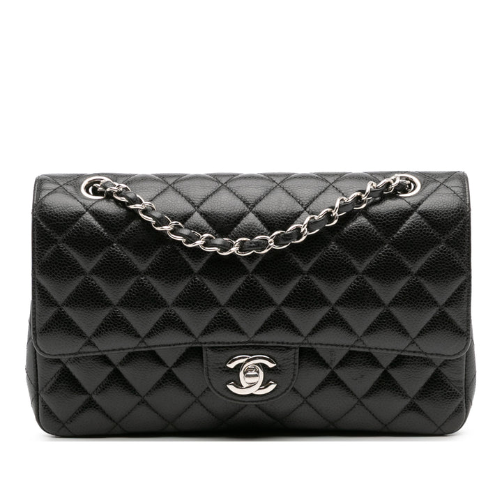 Chanel Medium Classic Caviar Double rabat Noir