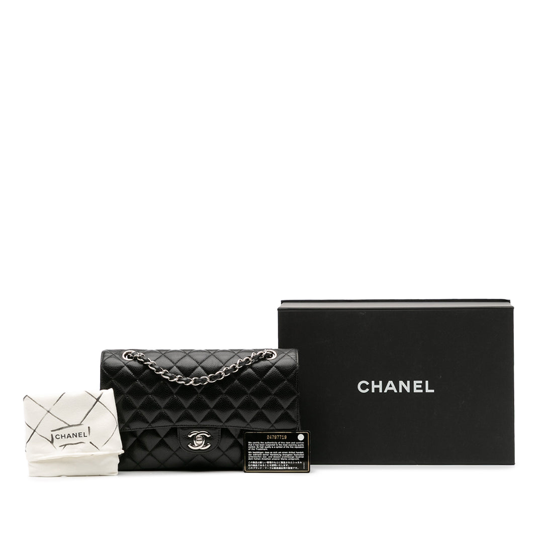 Chanel Medium Classic Caviar Double rabat Noir
