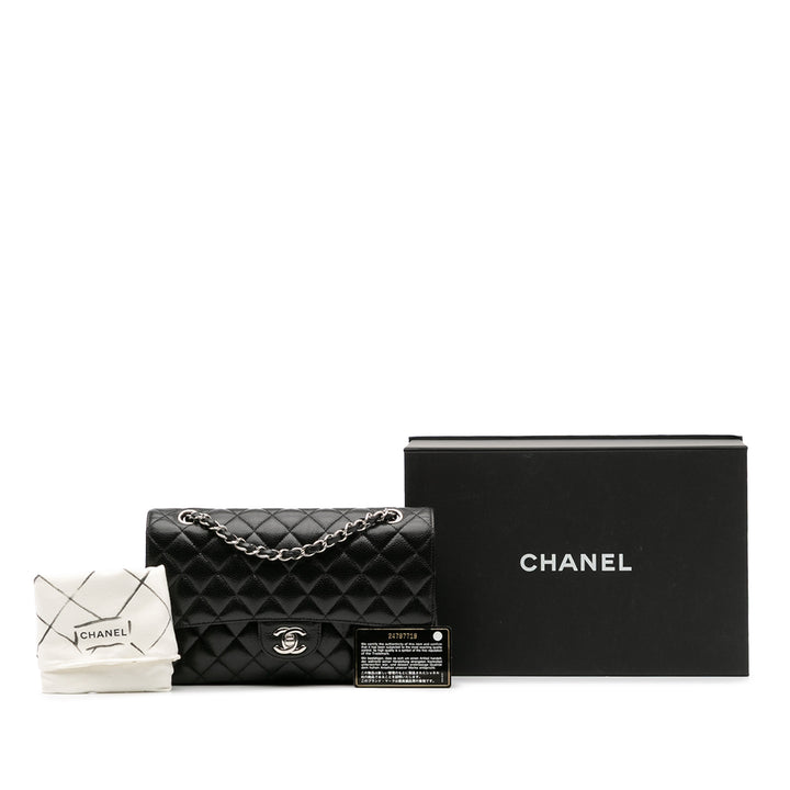 Chanel Medium Classic Caviar Double rabat Noir