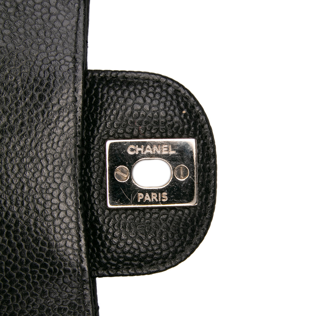 Chanel Medium Classic Caviar Double rabat Noir