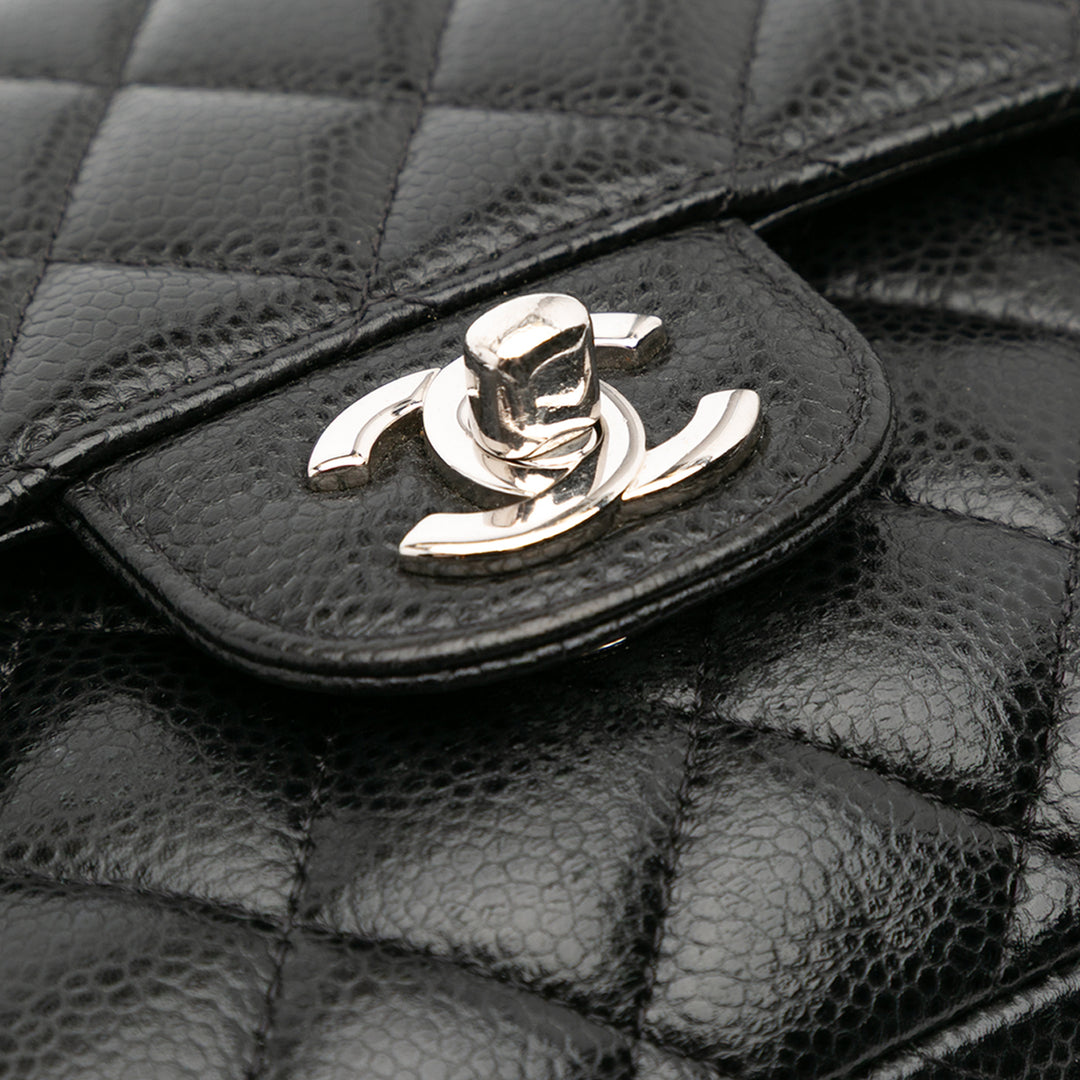Chanel Medium Classic Caviar Double rabat Noir