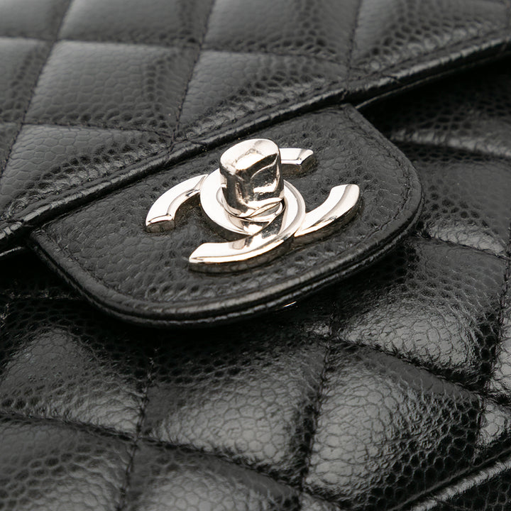 Chanel Medium Classic Caviar Double rabat Noir