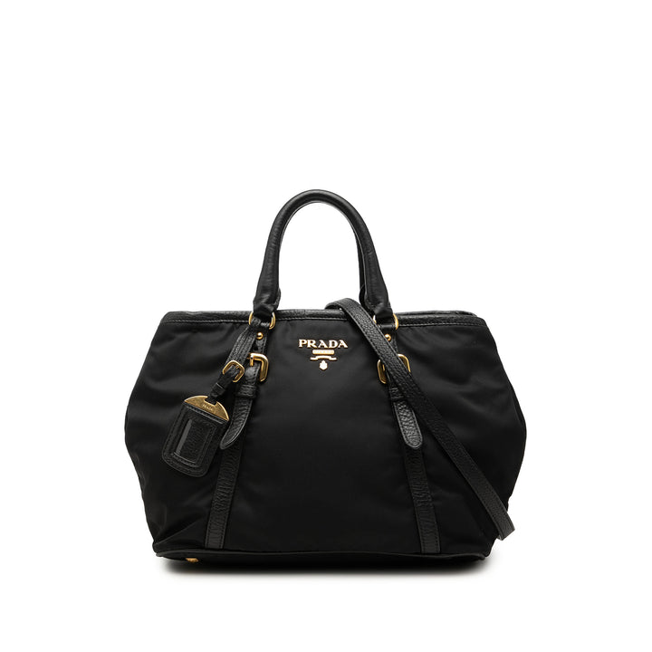 Vitello Daino à finitions Sac Tessuto Noir