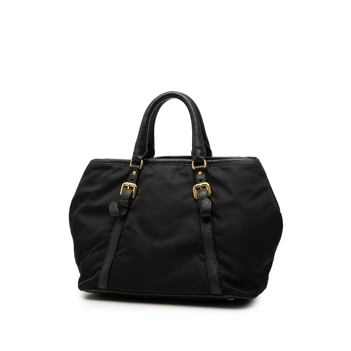 Vitello Daino à finitions Sac Tessuto Noir