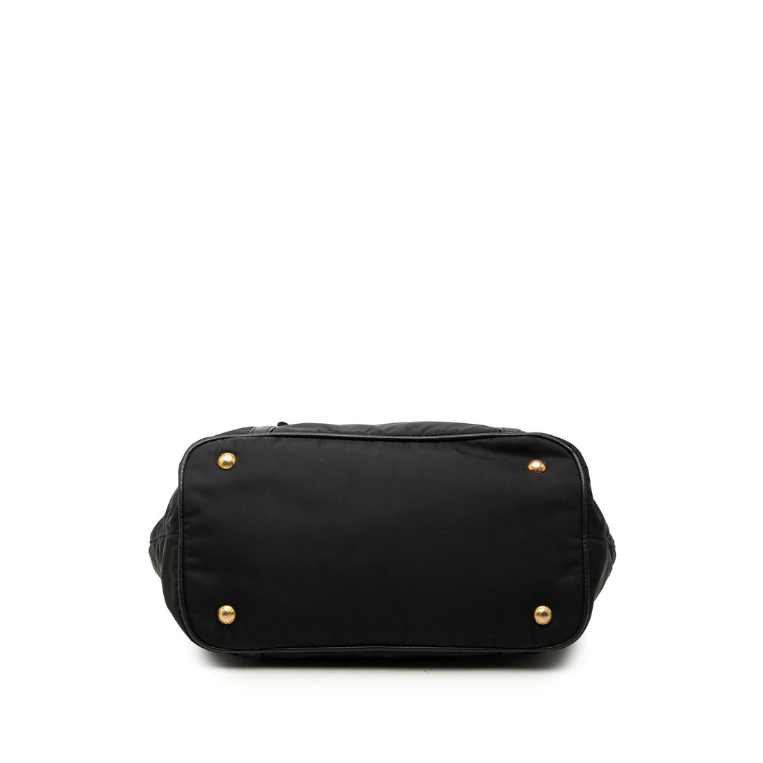 Vitello Daino à finitions Sac Tessuto Noir