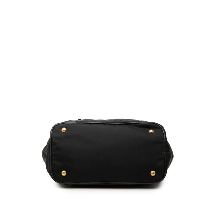Vitello Daino à finitions Sac Tessuto Noir