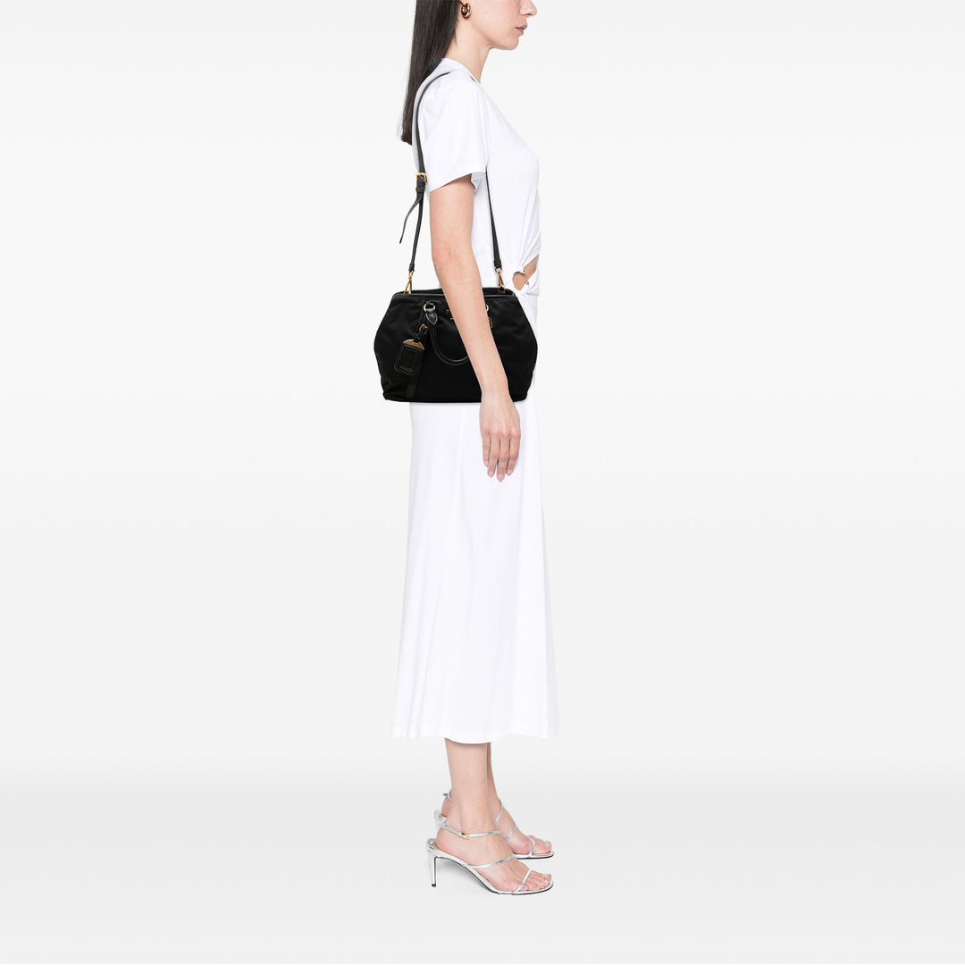 Vitello Daino à finitions Sac Tessuto Noir