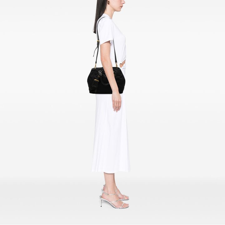 Vitello Daino à finitions Sac Tessuto Noir