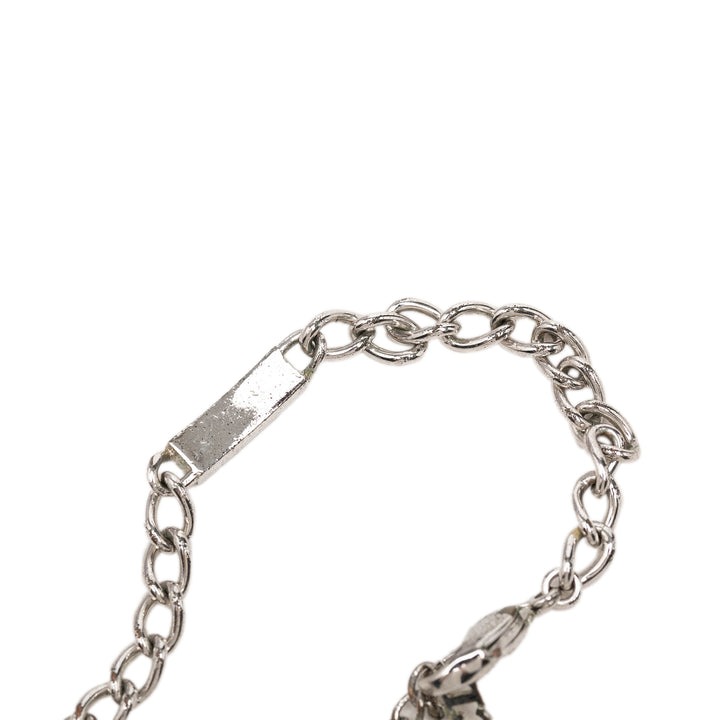 Dior Brass Logo Chaîne Link Bracelet Argenté