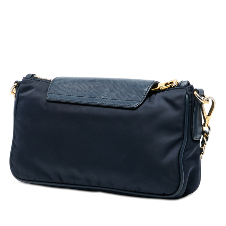Prada Saffiano à finitions Tessuto Chain Sac porté croisé