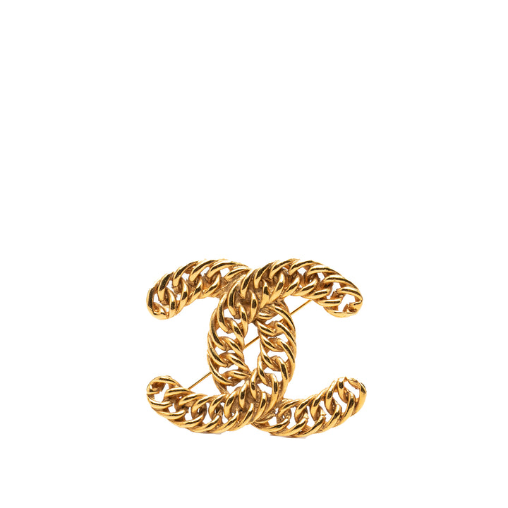 Chanel CC plaqué Chain Broche