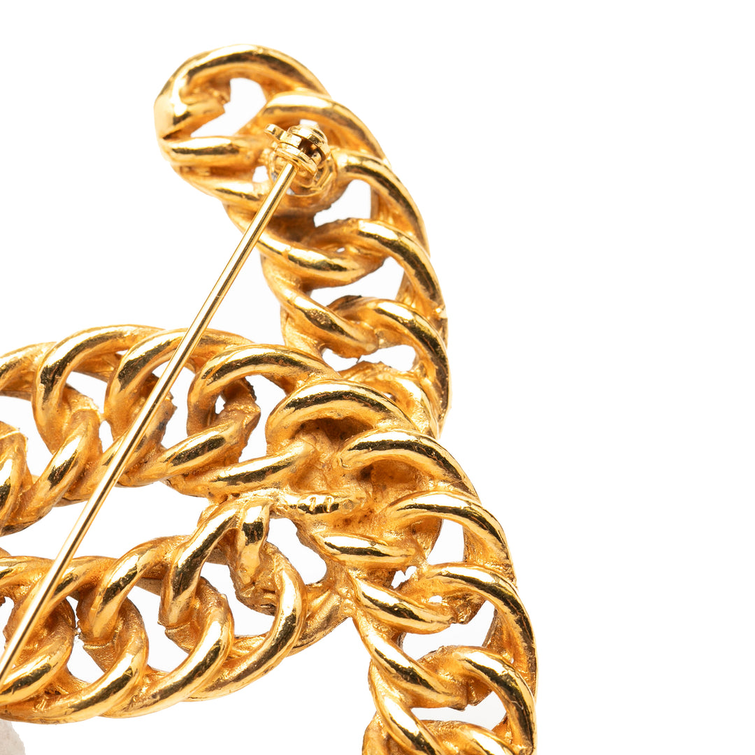 Chanel CC plaqué Chain Broche