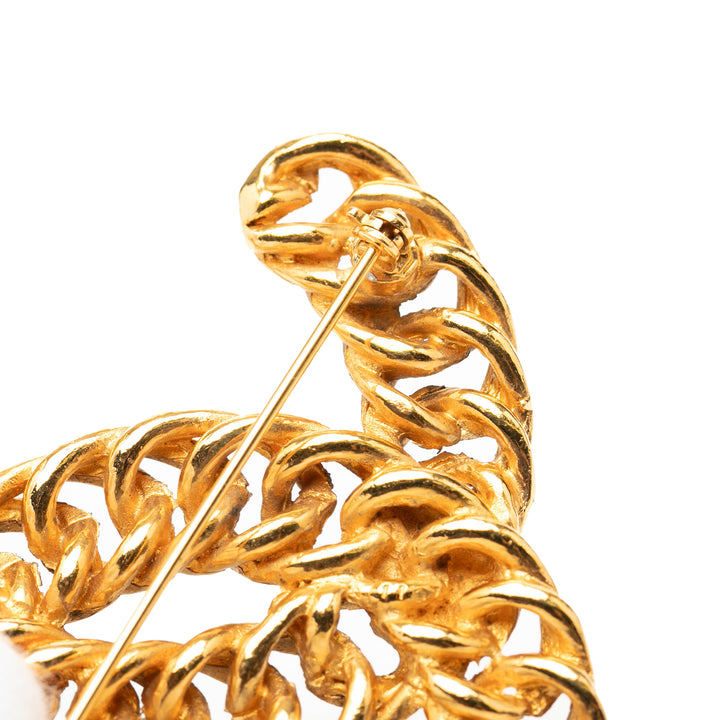 Chanel CC plaqué Chain Broche