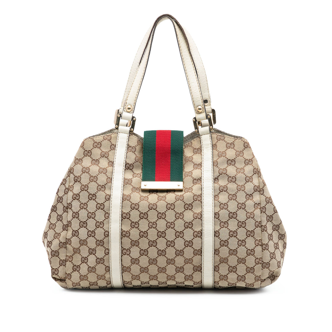 Gucci GG Toile Web New Ladies Cabas
