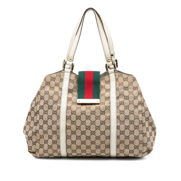 Gucci GG Toile Web New Ladies Cabas