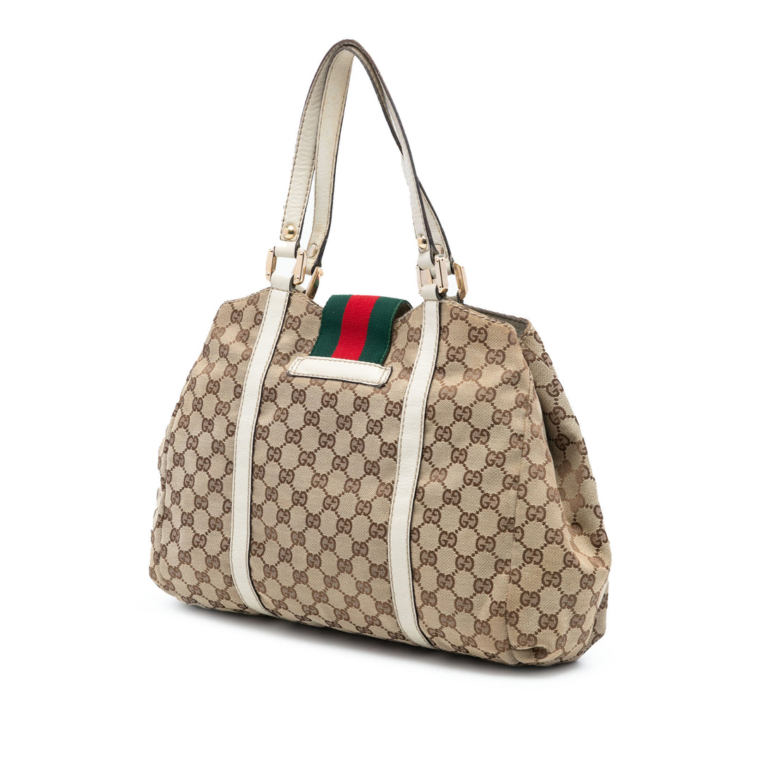 Gucci GG Toile Web New Ladies Cabas