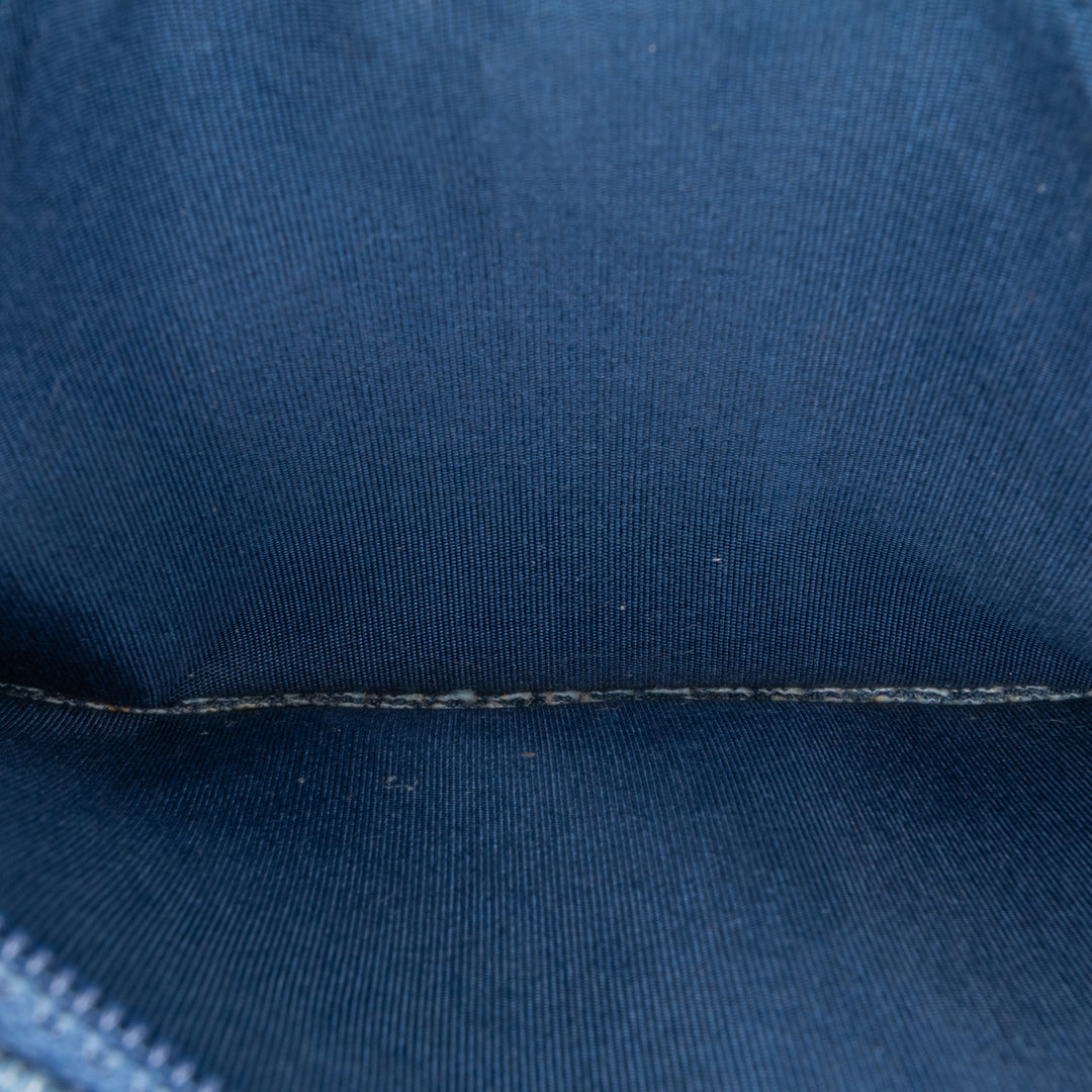 Frayed Denim Wallet On Chain Blue - Gaby Paris
