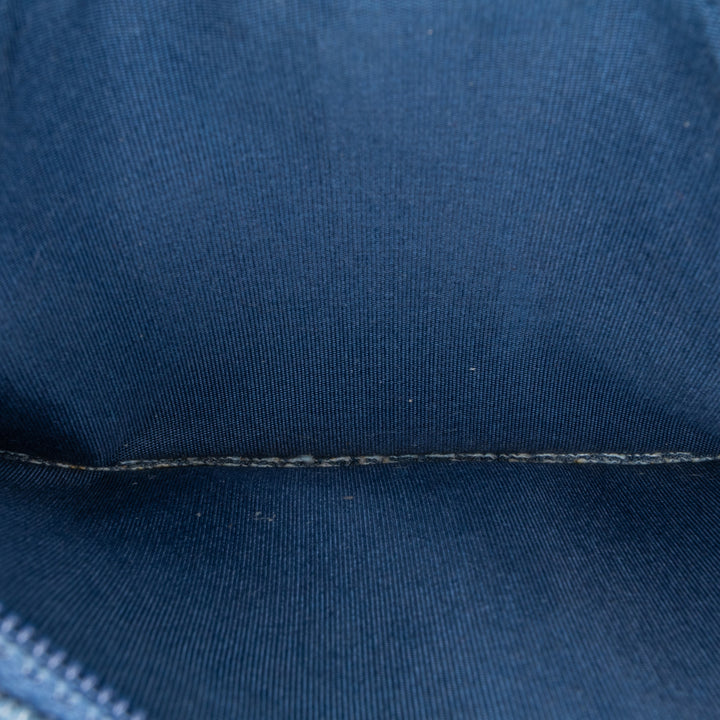 Frayed Denim Wallet On Chain Blue - Gaby Paris