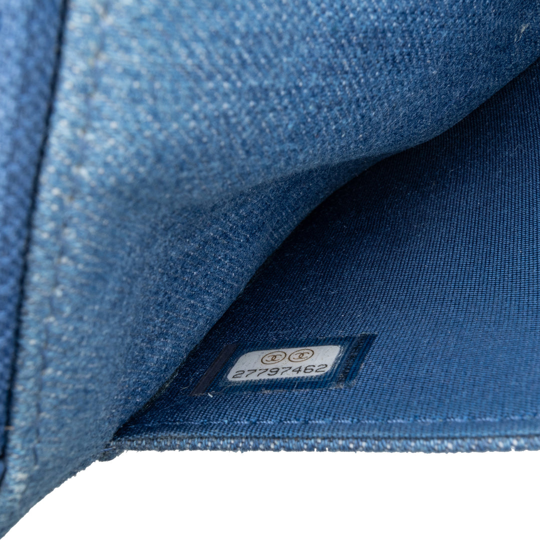 Frayed Denim Wallet On Chain Blue - Gaby Paris