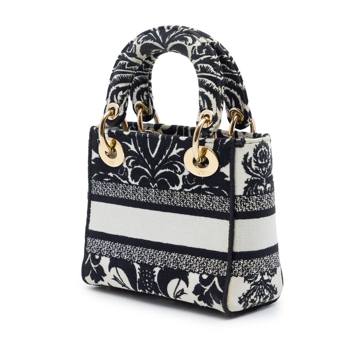 Dior Mini brodé Toile Petites Fleurs Lady D Lite