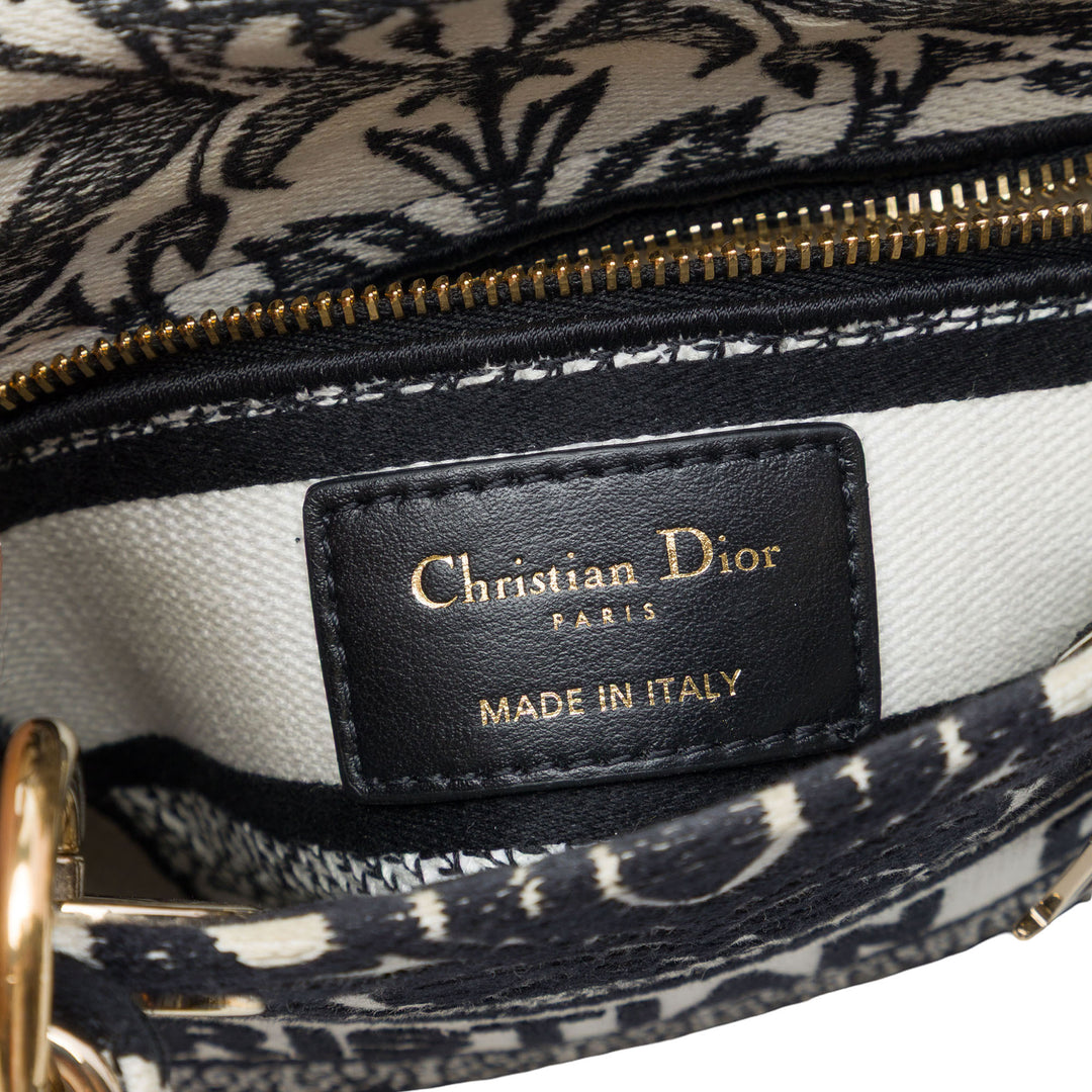 Dior Mini brodé Toile Petites Fleurs Lady D Lite