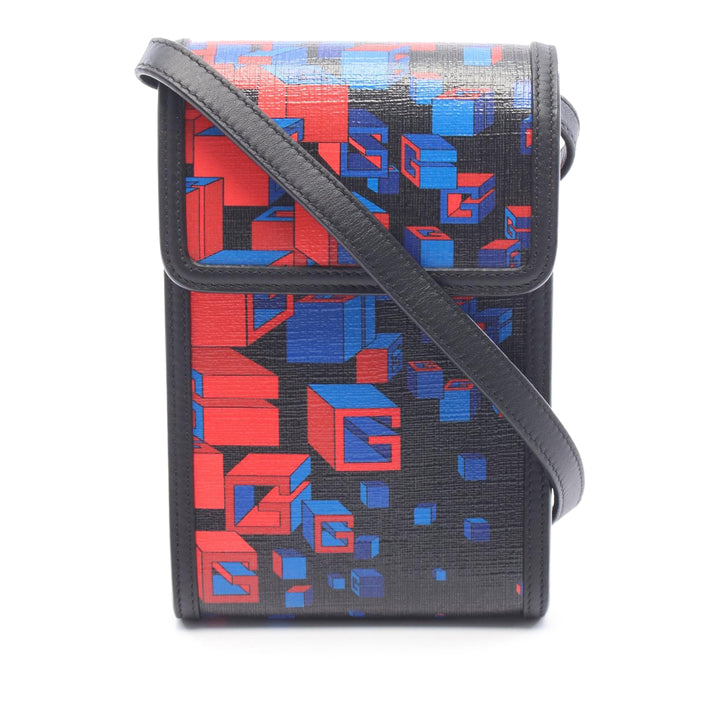 Gucci Étui téléphone Carré G Space Toile enduite Noir – vue principale – GABY PARIS