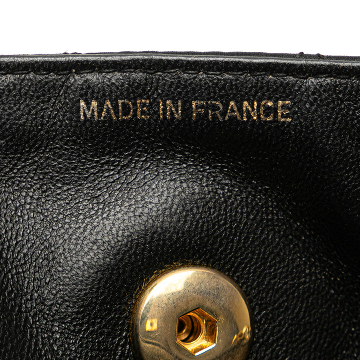 CC Quilted Satin Bijoux Chain Single Flap Black - Gaby Paris