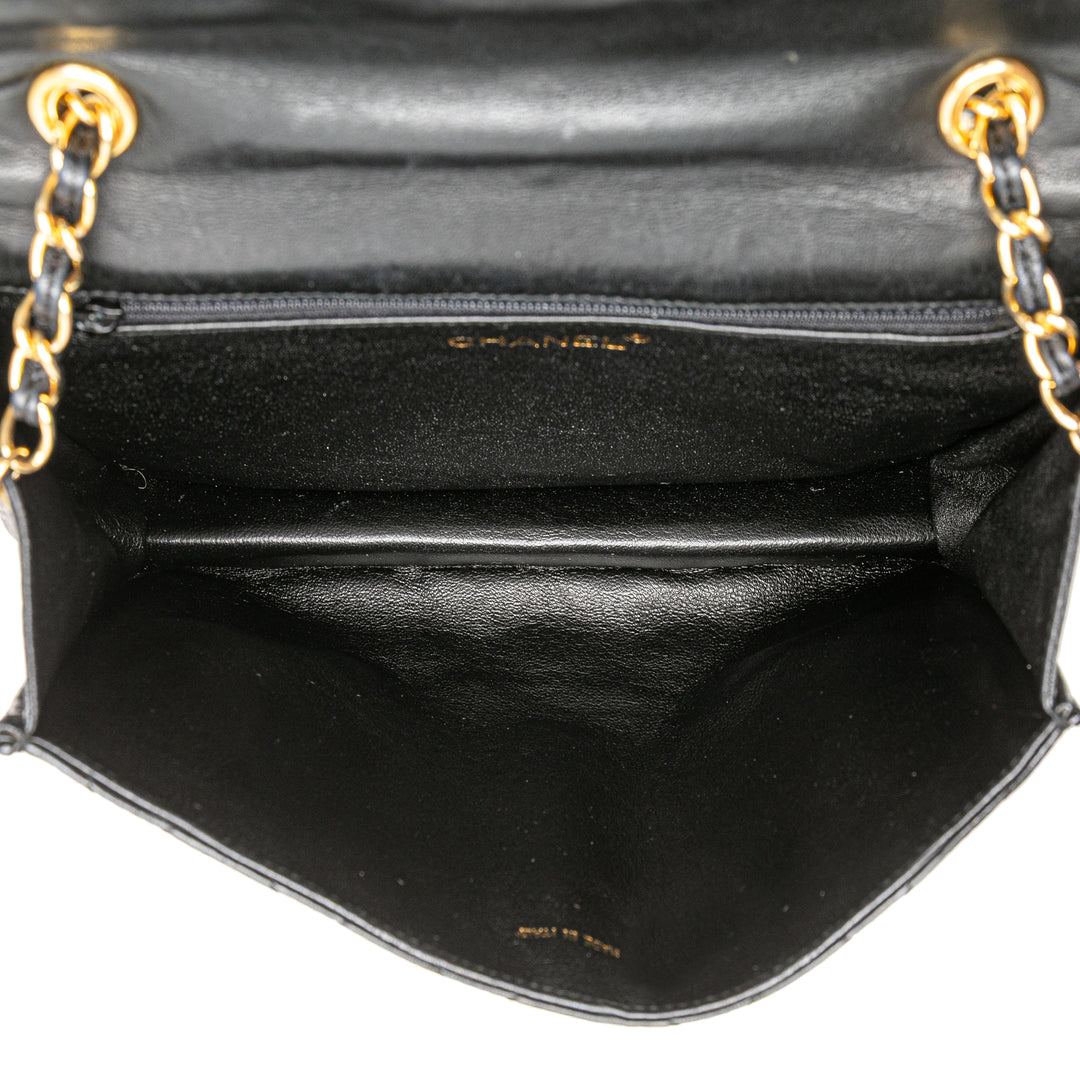 Quilted Lambskin Tassel Flap Black - Gaby Paris