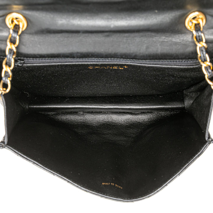 Quilted Lambskin Tassel Flap Black - Gaby Paris