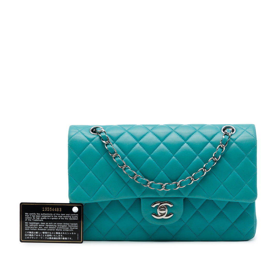 Chanel Classic Double rabat Moyen Cuir d'agneau Bleu – vue 7 – GABY PARIS