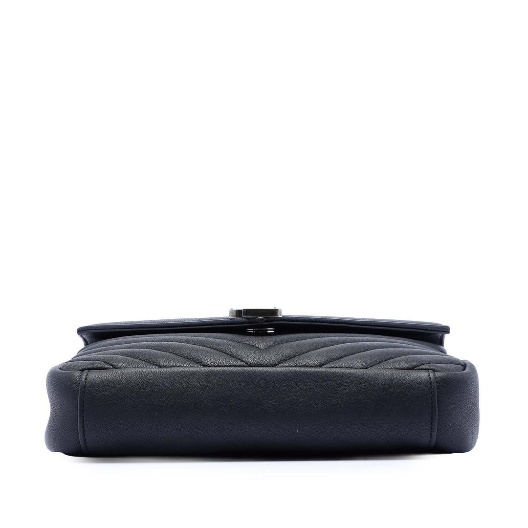 Saint Laurent Medium Chevron Sheepskin Monogram College Sac