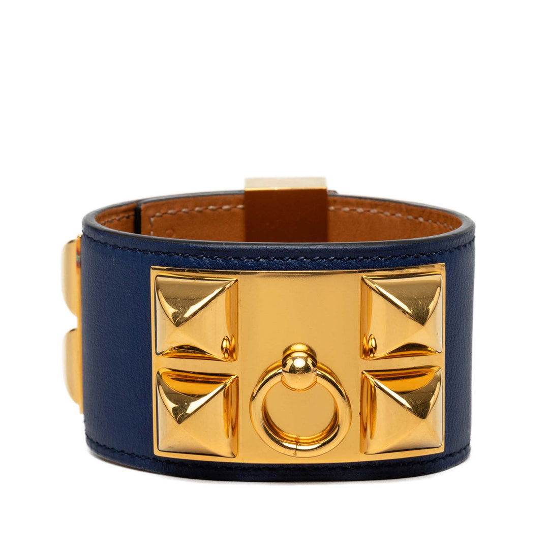 Hermès plaqué Collier de Chien Bracelet Cuir Swift