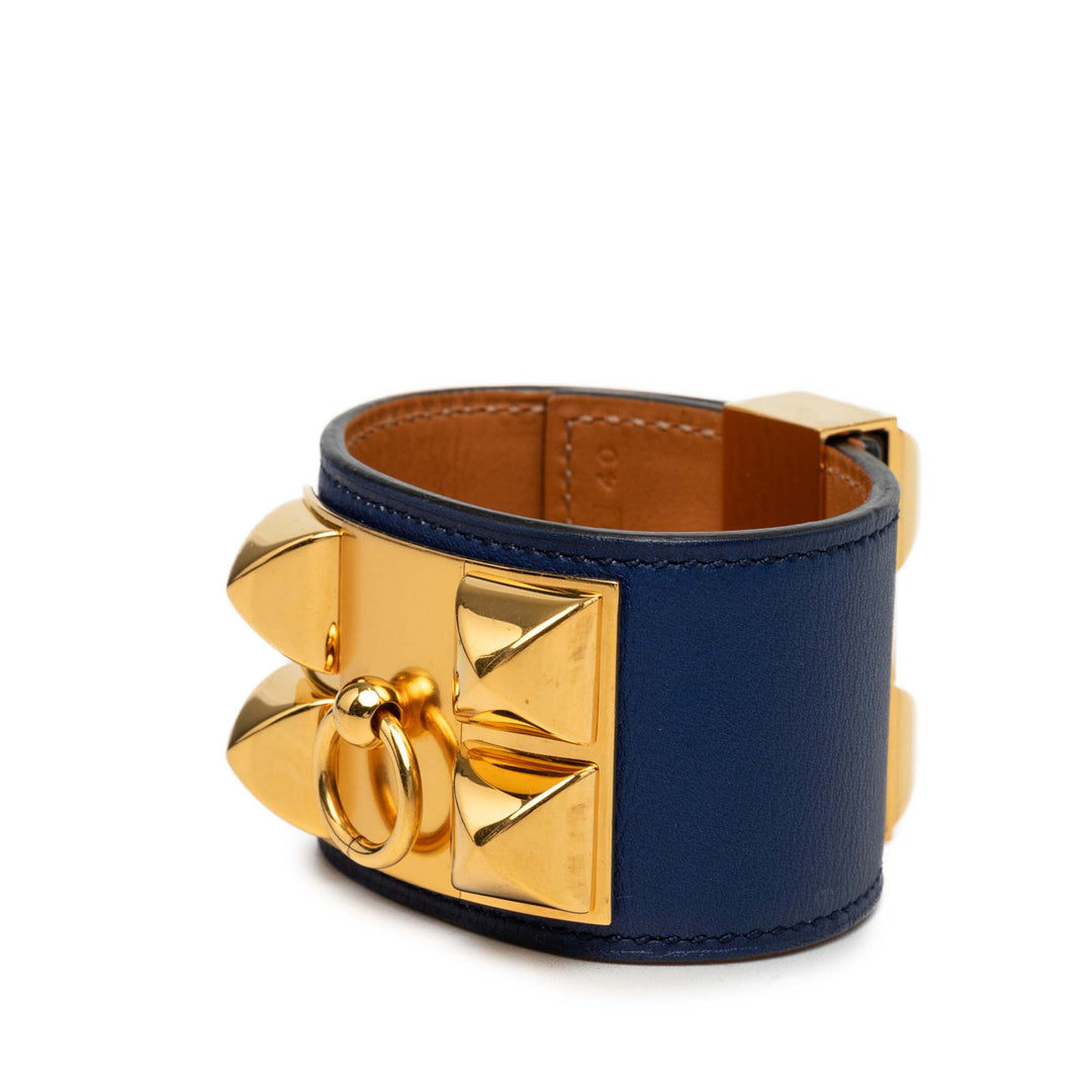 Hermès plaqué Collier de Chien Bracelet Cuir Swift