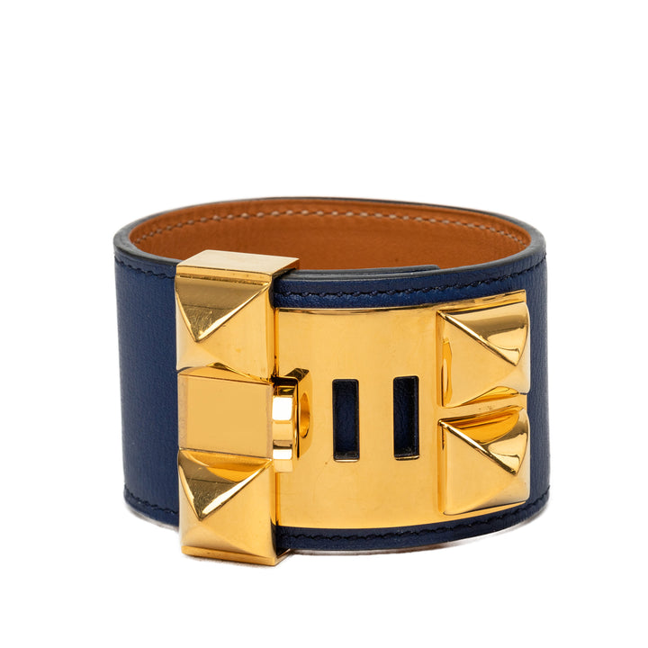 Hermès plaqué Collier de Chien Bracelet Cuir Swift