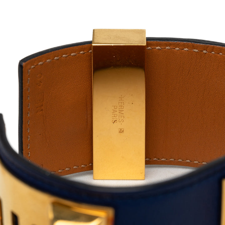 Hermès plaqué Collier de Chien Bracelet Cuir Swift