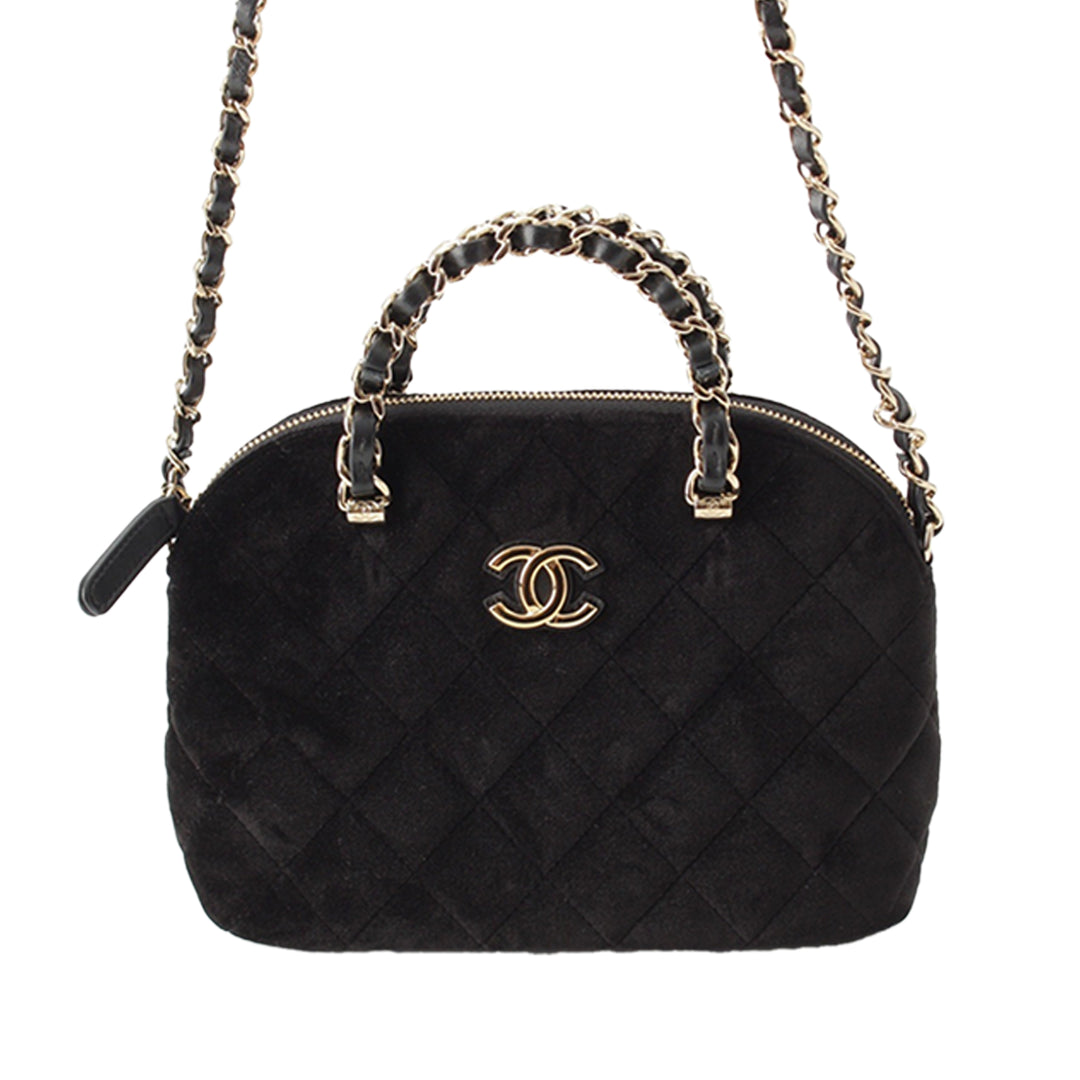 Matelassé Coco Pochette avec chaîne Noir