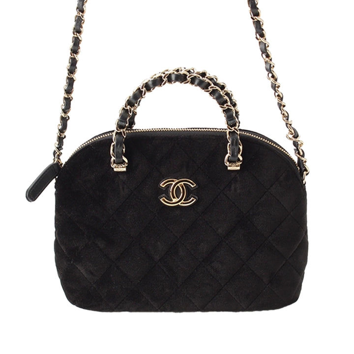 Matelassé Coco Pochette avec chaîne Noir