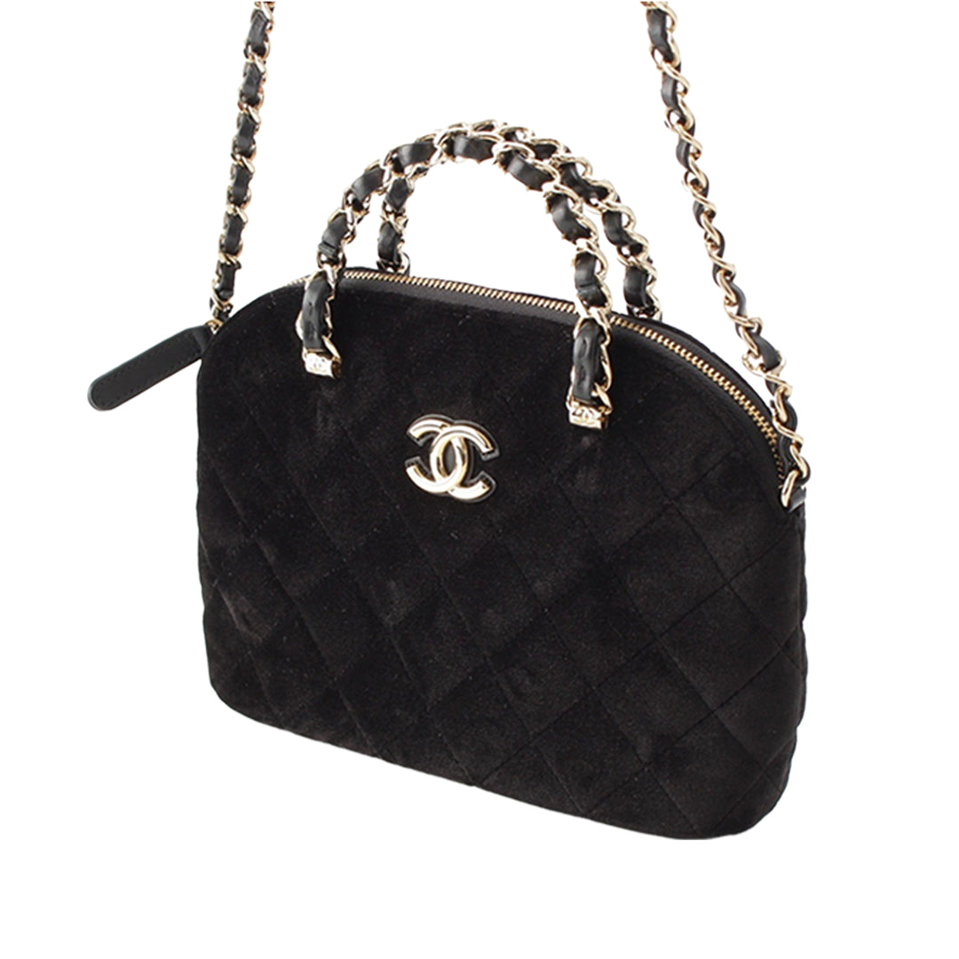 Matelassé Coco Pochette avec chaîne Noir