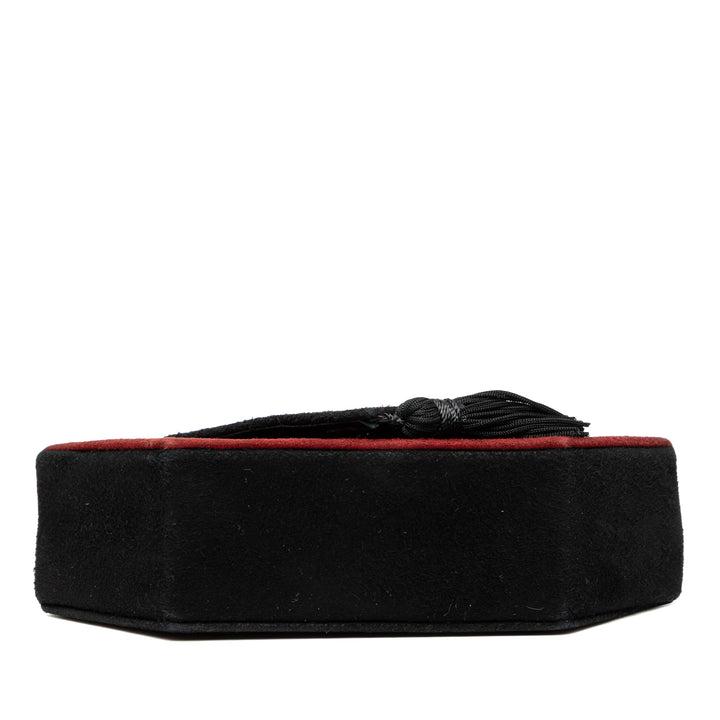 Saint Laurent Bicolor Daim Pompon Sac porté croisé