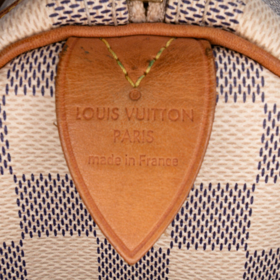Damier Azur Speedy 30 White - Gaby Paris