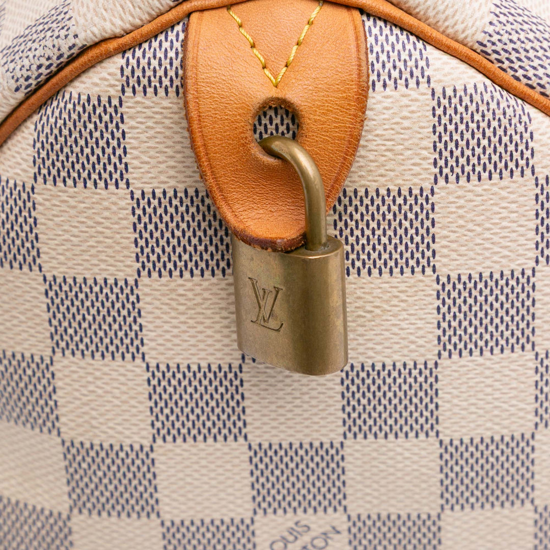 Damier Azur Speedy 30 White - Gaby Paris