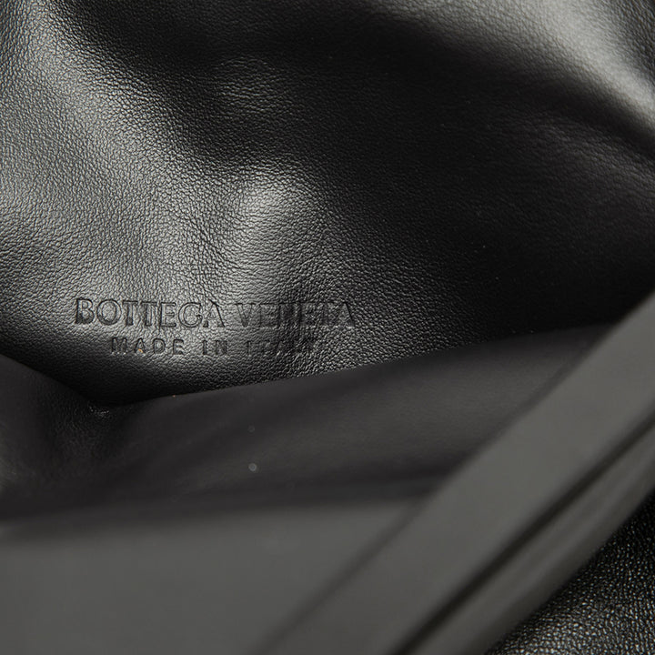 Trine Fold Over Pochette Cuir d'agneau Noir